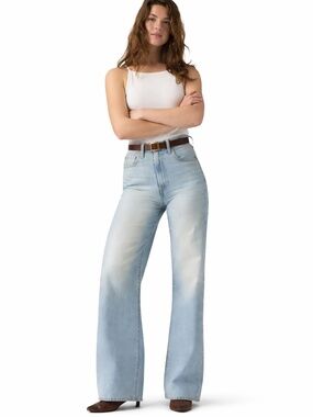 Levi's Ribcage Wide Leg High Rise Jeans 27x32 "High Gloss" Medium Wash NWT